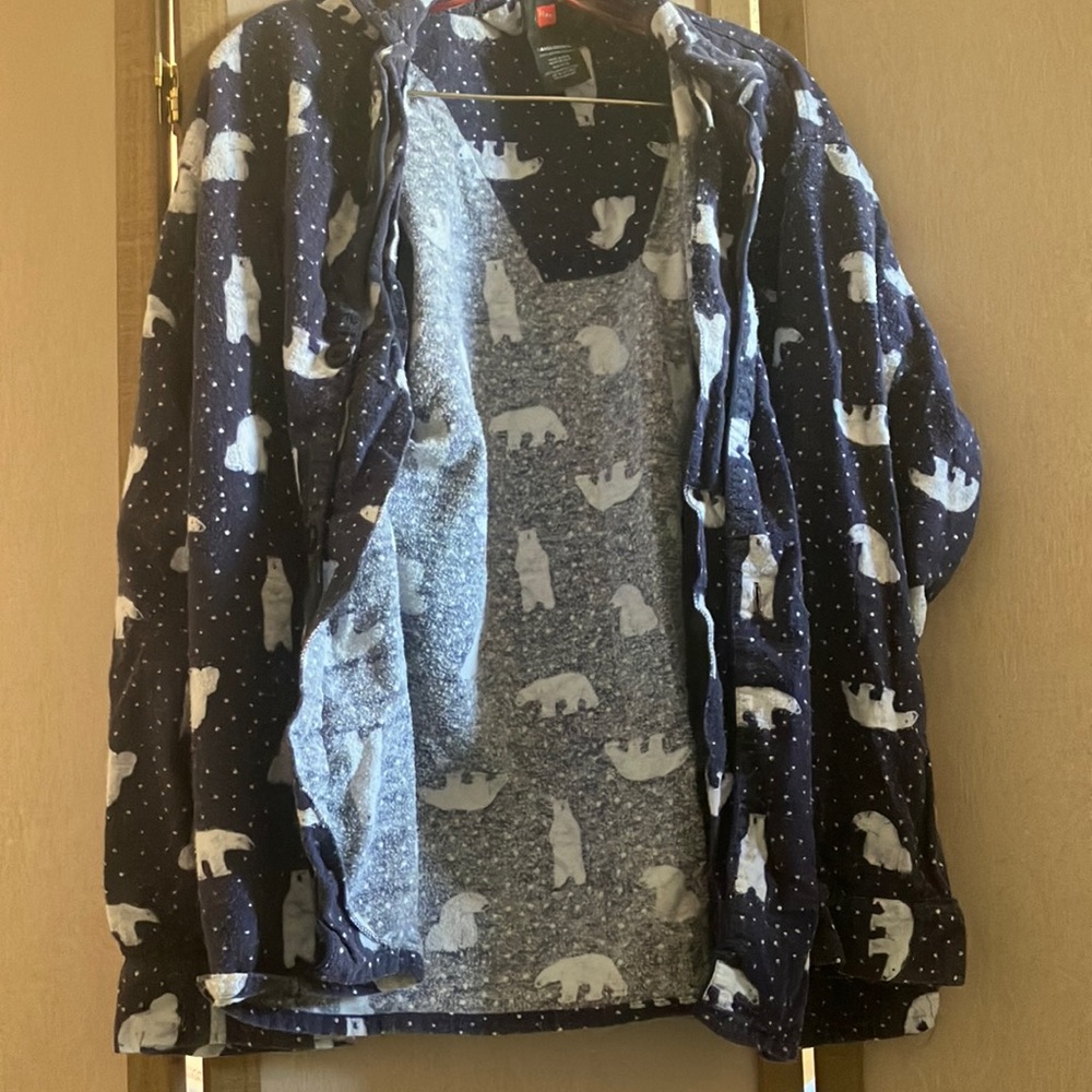FINAL MARKDOWN Hanes Polar Bear Print men’s sleep shirt large